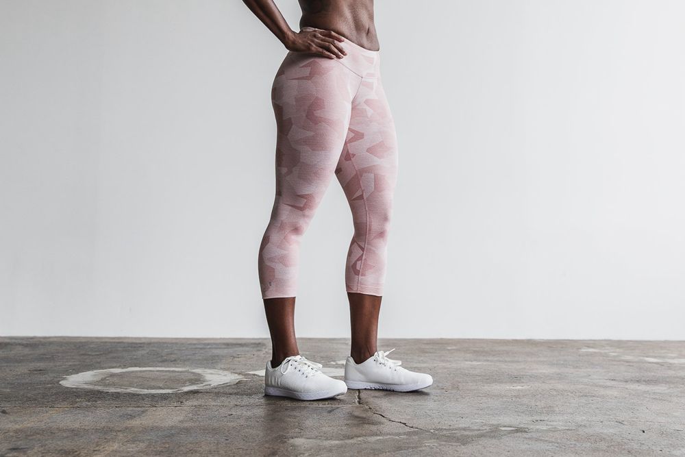 Leggings NOBULL Femme Rose Camouflage - NOBULL Crop,France (3297-TPFJV)